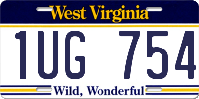 WV license plate 1UG754