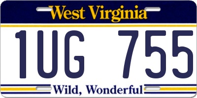 WV license plate 1UG755