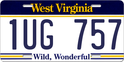 WV license plate 1UG757