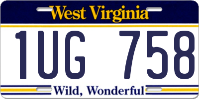 WV license plate 1UG758