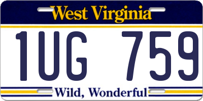 WV license plate 1UG759