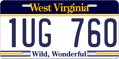 WV license plate 1UG760