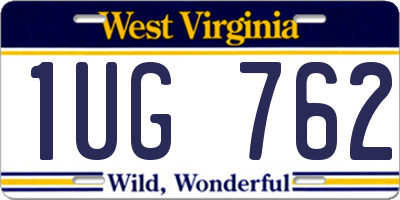 WV license plate 1UG762