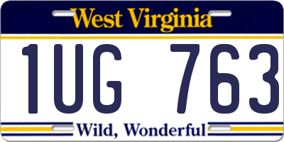 WV license plate 1UG763