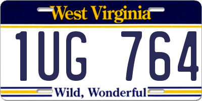 WV license plate 1UG764