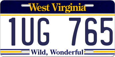 WV license plate 1UG765