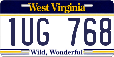 WV license plate 1UG768
