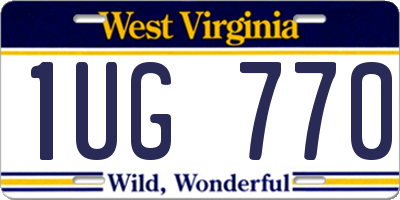 WV license plate 1UG770