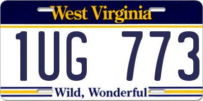 WV license plate 1UG773