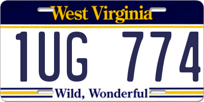 WV license plate 1UG774
