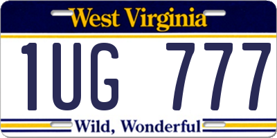 WV license plate 1UG777