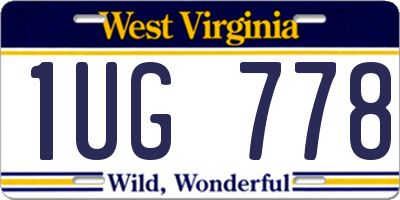 WV license plate 1UG778