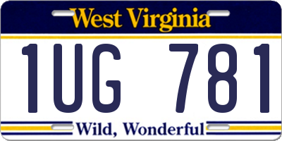 WV license plate 1UG781