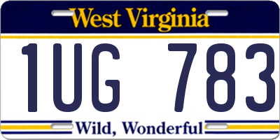 WV license plate 1UG783