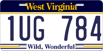 WV license plate 1UG784