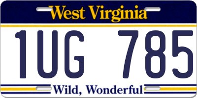 WV license plate 1UG785