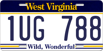 WV license plate 1UG788