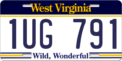 WV license plate 1UG791