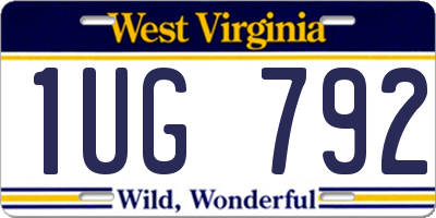 WV license plate 1UG792