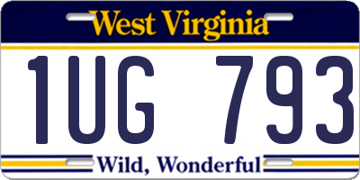 WV license plate 1UG793