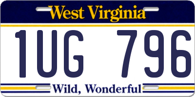 WV license plate 1UG796