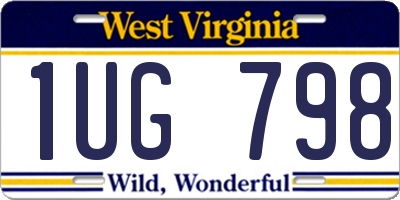 WV license plate 1UG798