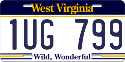 WV license plate 1UG799
