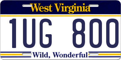 WV license plate 1UG800