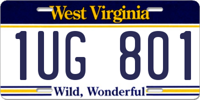 WV license plate 1UG801