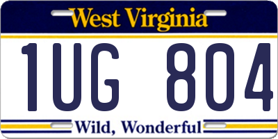 WV license plate 1UG804