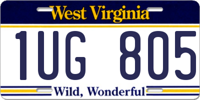 WV license plate 1UG805