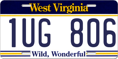 WV license plate 1UG806