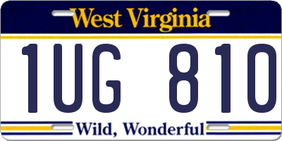 WV license plate 1UG810