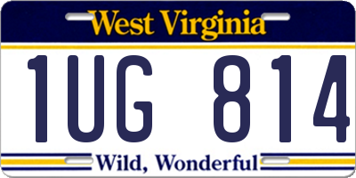 WV license plate 1UG814