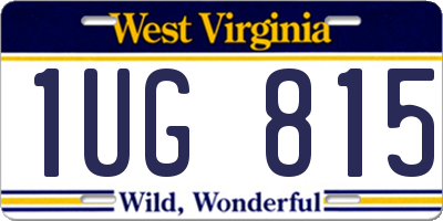 WV license plate 1UG815