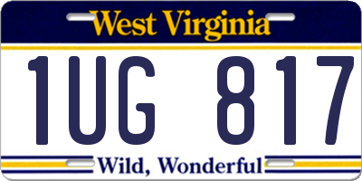 WV license plate 1UG817