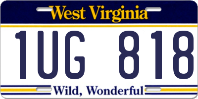 WV license plate 1UG818