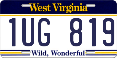 WV license plate 1UG819
