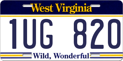 WV license plate 1UG820
