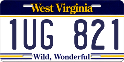 WV license plate 1UG821