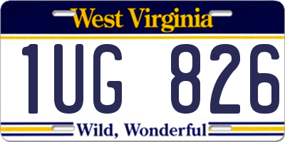 WV license plate 1UG826