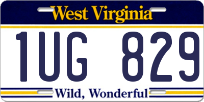 WV license plate 1UG829