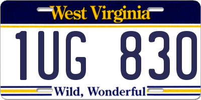 WV license plate 1UG830