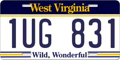 WV license plate 1UG831