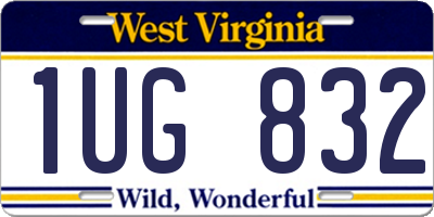 WV license plate 1UG832