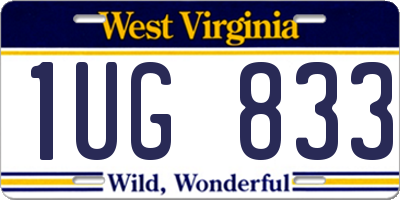 WV license plate 1UG833
