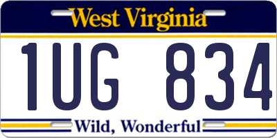 WV license plate 1UG834