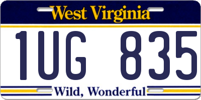 WV license plate 1UG835