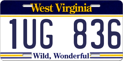 WV license plate 1UG836