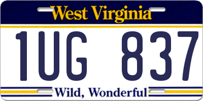 WV license plate 1UG837
